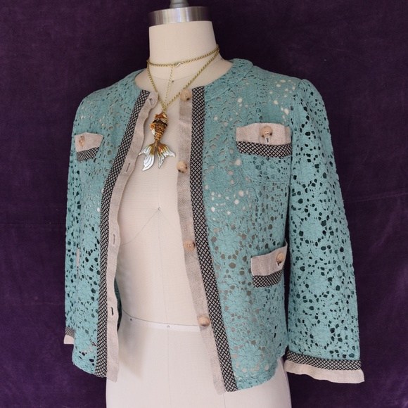 ETRO crochet Lace Bolero short dress blazer jacket - Picture 5 of 7